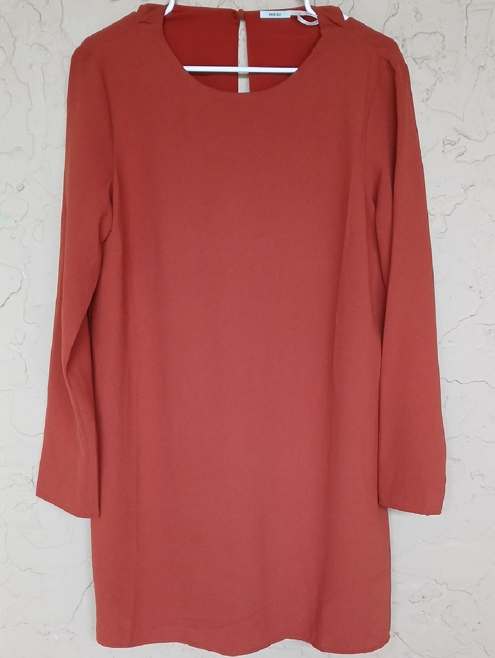 Kimchi Blue Long-Sleeve Rust Shift Dress